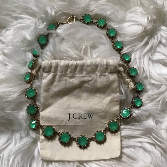 JCrew Gold and Green Jewel Necklace